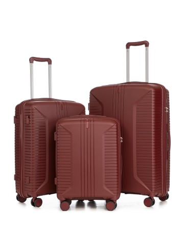 ABRIHOME Kofferset in Rot 3-teilig mit Zahlenschloss