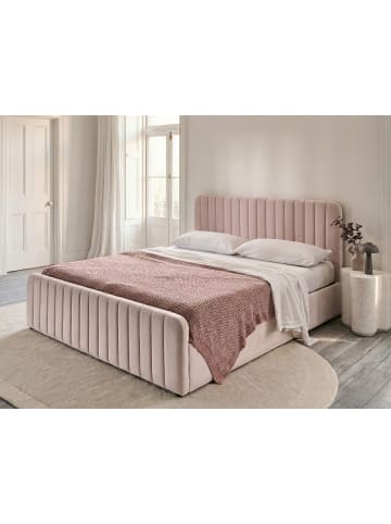 Beliani Doppelbett LUNAN in Rosa/Schwarz - (W) 167 x (H) 100 x (L) 216 cm
