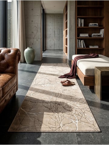 KADIMA DESIGN Läufer Abstrakt pflegeleicht Wohnzimmer Schlafzimmer Flur Esszimmer in Beige