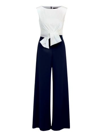 Vera Mont Jumpsuit mit weitem Bein in Dunkelblau/Weiß