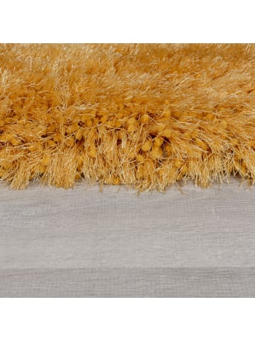 KADIMA DESIGN Superweicher Hochflor-Teppich in modernem Design in Senfgelb