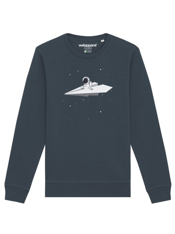 wat? Apparel Sweatshirt Fly me to the moon in India Ink Grey