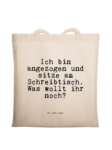 Mr. & Mrs. Panda Tasche Ich bin angezogen und... mit Spruch in Creme