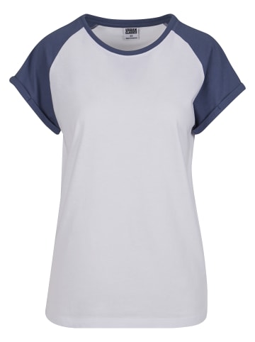 Urban Classics Urban Classics Damen Ladies Contrast Raglan Tee in white/vintageblue
