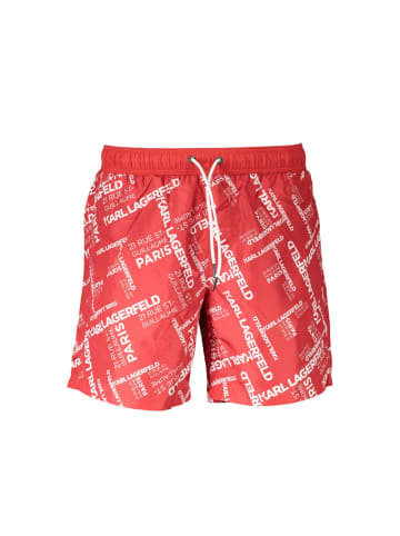 Karl Lagerfeld Rote Polyester-Badeshorts