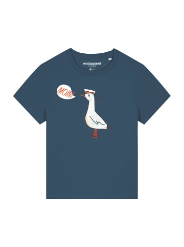 wat? Apparel T-Shirt Moin Seagull in Petrol