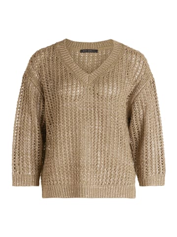 Betty Barclay Lochstrick-Pullover mit Pailletten in Soft Olive