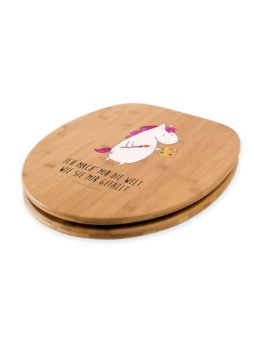 Mr. & Mrs. Panda Toilettendeckel Einhorn Künstler mit Spruch in Braun