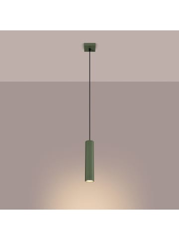 Licht-Erlebnisse Pendelleuchte (B)8 x (L)8 x (T)118 cm in Olivgrün