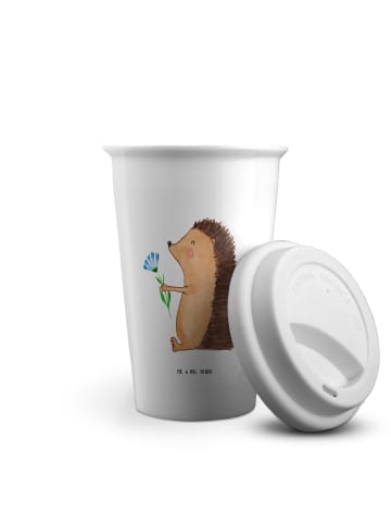 Mr. & Mrs. Panda To Go Becher Igel Blumen ohne Spruch in Weiß