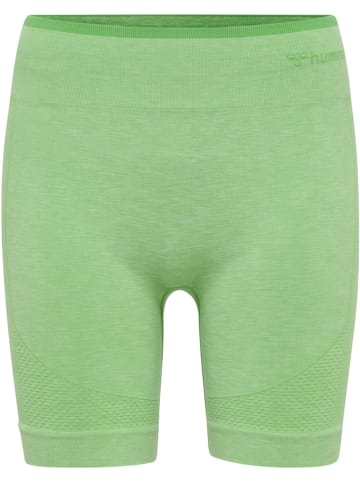 Hummel Enge Shorts Hmlmt Una Seamless Mid Waist Shorts in SUMMER GREEN MELANGE