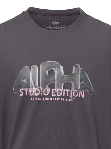 Alpha Industries T-Shirt Studio Edition in grau rosa - 0001
