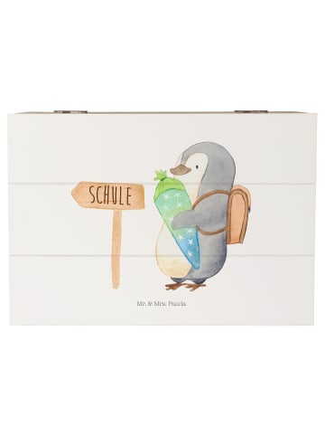 Mr. & Mrs. Panda Aufbewahrungsbox Pinguin Schultüte ohne Spruch in Weiß