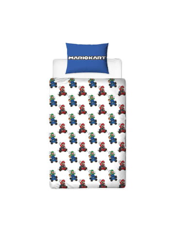 Super Mario Bettwäsche Set aus Microfaser für Kinder – 140x200 cm Bettbezug in Blau