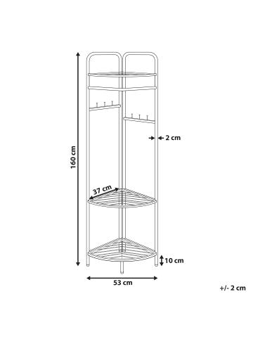 Beliani Kleiderständer LAWTON in Schwarz - (W) 53 x (H) 160 x (L) 37 cm