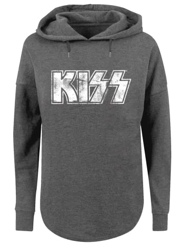 F4NT4STIC Oversized Hoodie Kiss Rock Music Band Vintage Logo in charcoal