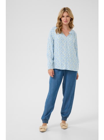 Cream Langarm-Bluse CRTiah Regular fit in Blue Yellow Small Floral