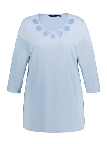 Ulla Popken Pyjama-Shirt in quellenblau