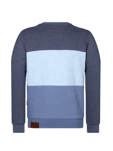 naketano Sweatshirt Ich trage Mantel Indigo Blue Mel/Amazing Blue Mel/Blue Mel