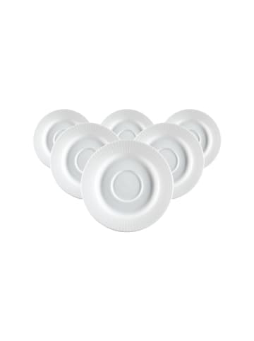 6er Set Kaffeeuntertassen Sofia in Weiß ø 15,5 cm