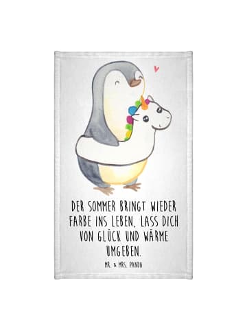 Mr. & Mrs. Panda Handtuch Sommerfarben mit Spruch in Weiß