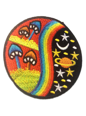 Catch the Patch Sterne Pilz High Stoner Tripping HippieApplikation Bügelbild inBunt