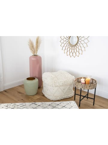 Kayoom Sitzkissen Pouf Bohist 525 50 x 50 cm in creme