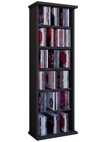 VCM  Holz CD DVD Stand Regal Schrank  Vostan in Schwarz