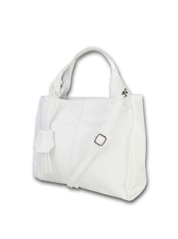 Toscanto Leder Schultertasche, Shopper Toscanto Tasche weiß ca. 33cm