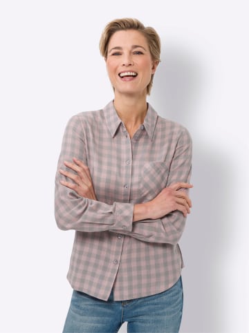 Sieh an! Flanellbluse in hortensie-kariert