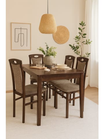 möbel-direkt Stühle (2 Stück) Betty in Gestell nussbaum, Stoff beige