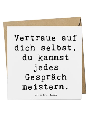 Mr. & Mrs. Panda Glückwunschkarte Spruch Ein schwieriges Gespräc... in Weiß