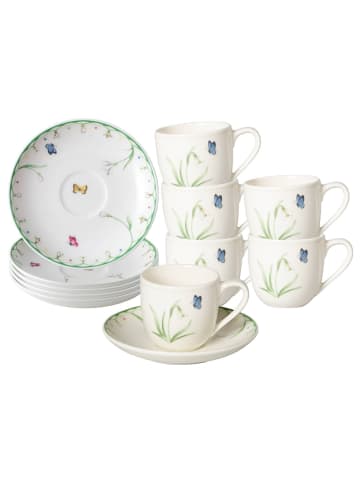 Villeroy & Boch 6er Set Espressotassen mit Untertassen Colourful Spring in Bunt 100 ml in bunt