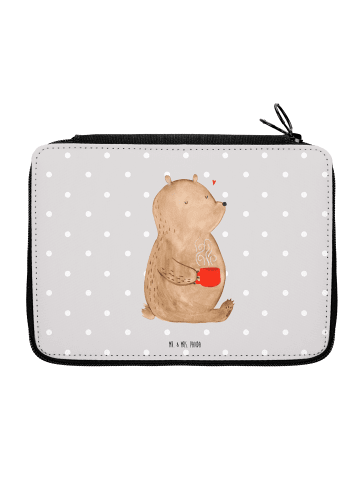 Mr. & Mrs. Panda Stifteetui Bär Kaffee ohne Spruch in Grau Pastell