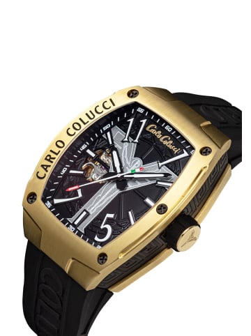 Carlo Colucci Dreizeiger Automatik Donia in Schwarz