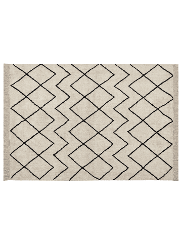 Beliani Kurzflor ELDES in Beige/Schwarz - (W) 160 x (H) 1.3 x (L) 230 cm