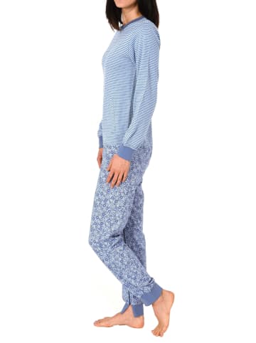 NORMANN Pflegeoverall langarm diagonalem Reißverschluss - 56119 in blau