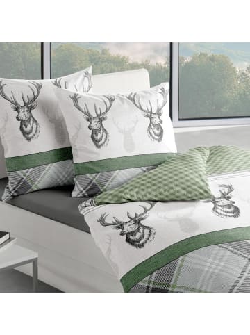 Traumschlaf Bettwäsche Hirsche in grün