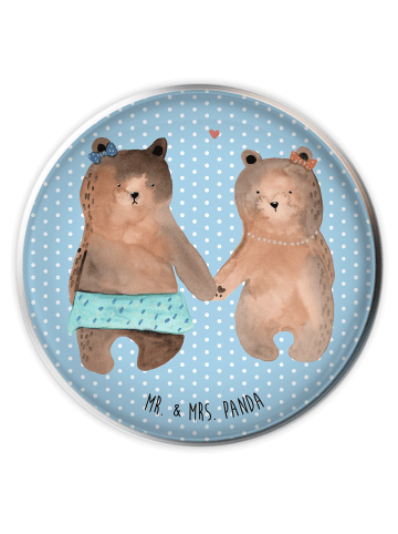 Mr. & Mrs. Panda Stöpsel Waschbecken Bär Freundin ohne Spruch in Blau Pastell