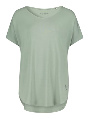 Betty Barclay Oversize-Shirt mit V-Ausschnitt in Grün/Schwarz