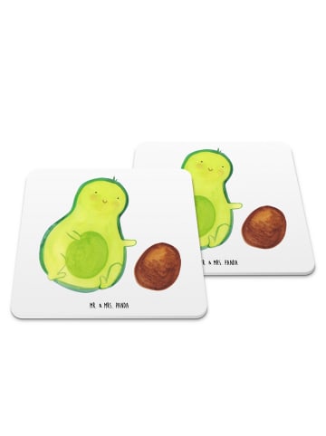 Mr. & Mrs. Panda Bierdeckel Avocado Kern rollt ohne Spruch in Weiß