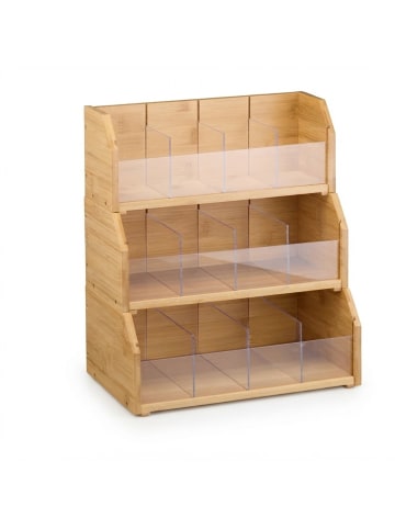 relaxdays Tee-Organizer in Natur - (B)31 x (H)36 x (T)19 cm