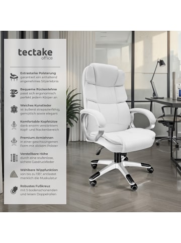 tectake Bürostuhl Jonas, einstellbare Wippfunktion, weiß
