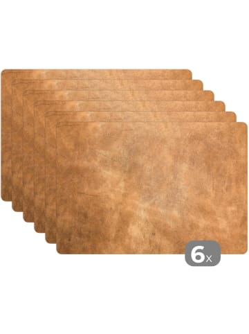 MuchoWow Platzset - Tischset (6-teilig) Braun, abwaschbar