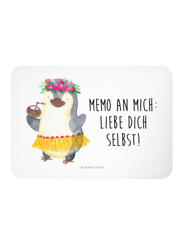 Mr. & Mrs. Panda Kühlschrankmagnet Pinguin Kokosnuss mit Spruch in Weiß