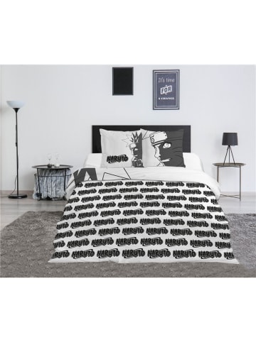 Naruto Naruto Bettbezug Set Polycotton 240x220 + 2 Kissen 65x65 cm in Schwarz-Weiß