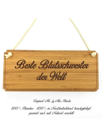 Mr. & Mrs. Panda Holzschild Blutsschwester mit Spruch in Keine Angabe