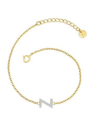 Glanzstücke München Armband Buchstabe Z aus Sterling Silber mit Zirkonia in gelbgold