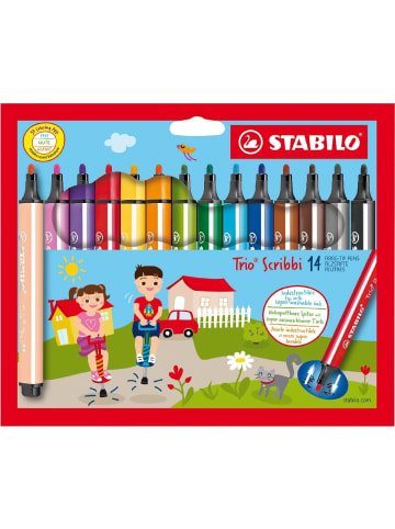 STABILO Filzstift Trio Scribbi Etui Packung mit 14 Stück