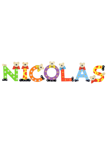 Playshoes Deko-Buchstaben "NICOLAS" in bunt